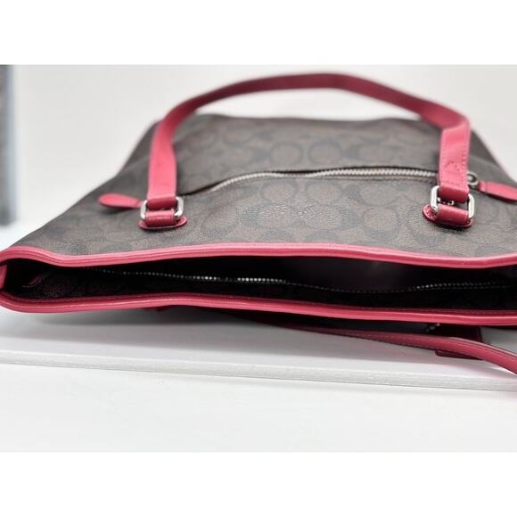 Coach City Zip Tote F58294- Shoulder Bag/Handbag/Purse Pink/Red leather Trim - Picture 8 of 16